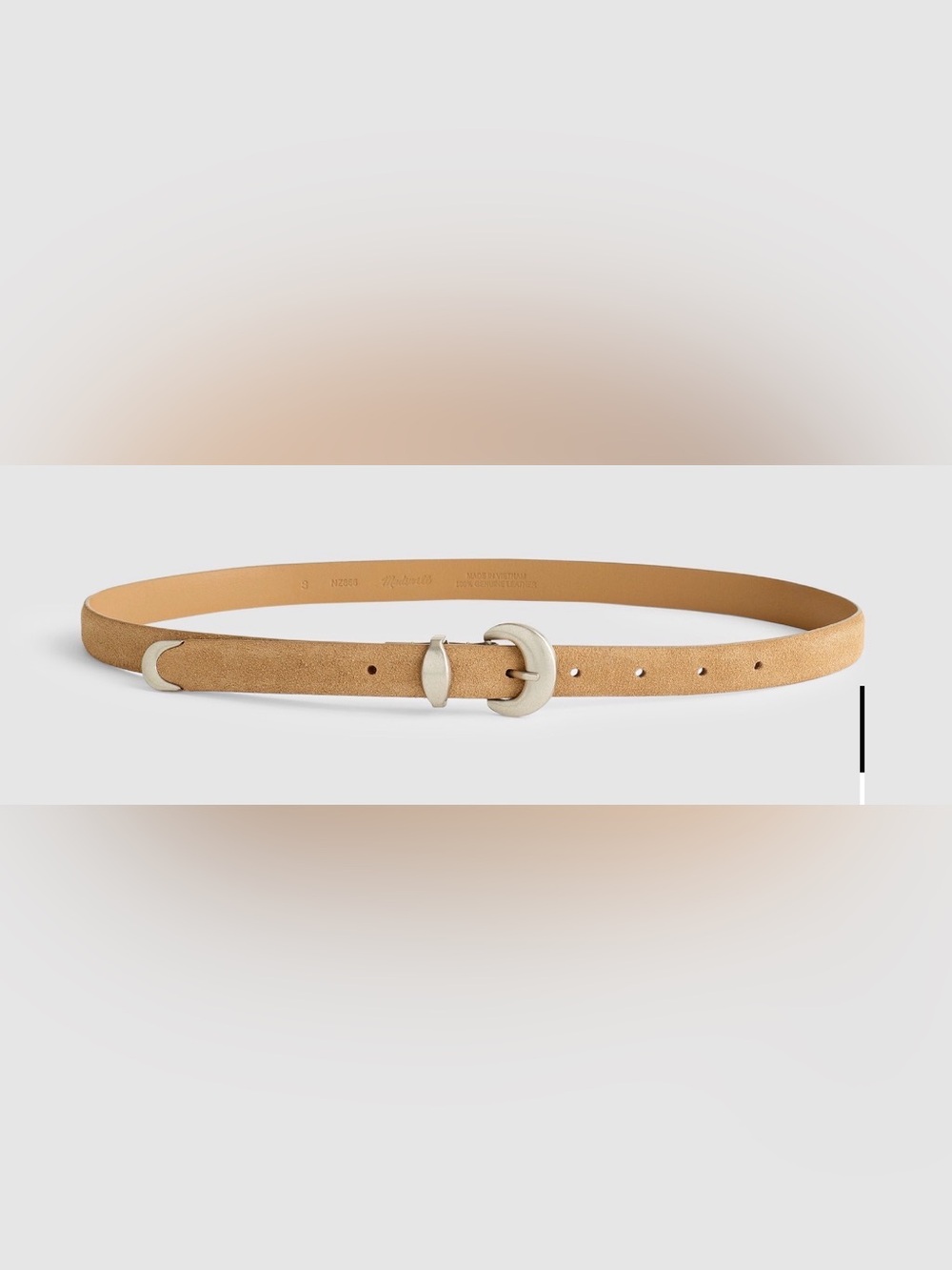 NWT MADEWELL Domed Buckle Belt in Suede size women’s medium